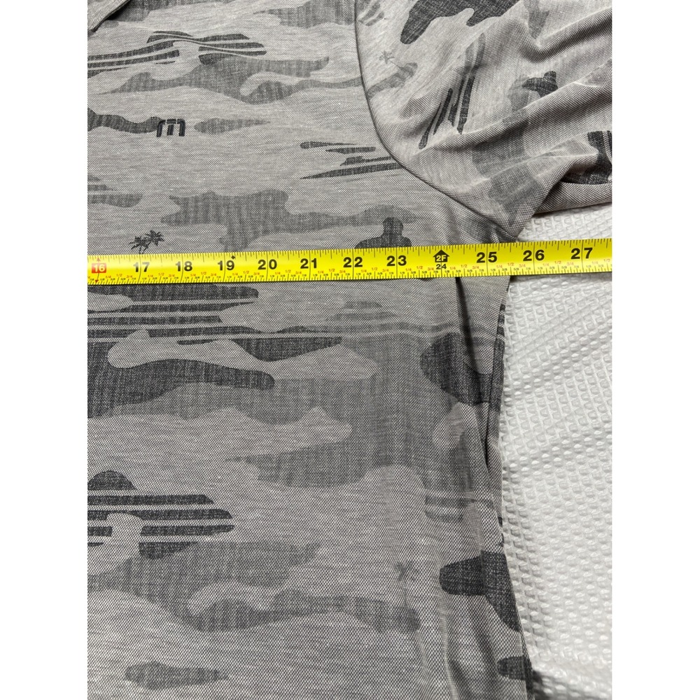 Travis Mathew Polo Shirt Mens 3XL Gray Camo Performance Golf Casual Comfort‎ - Picture 8 of 9